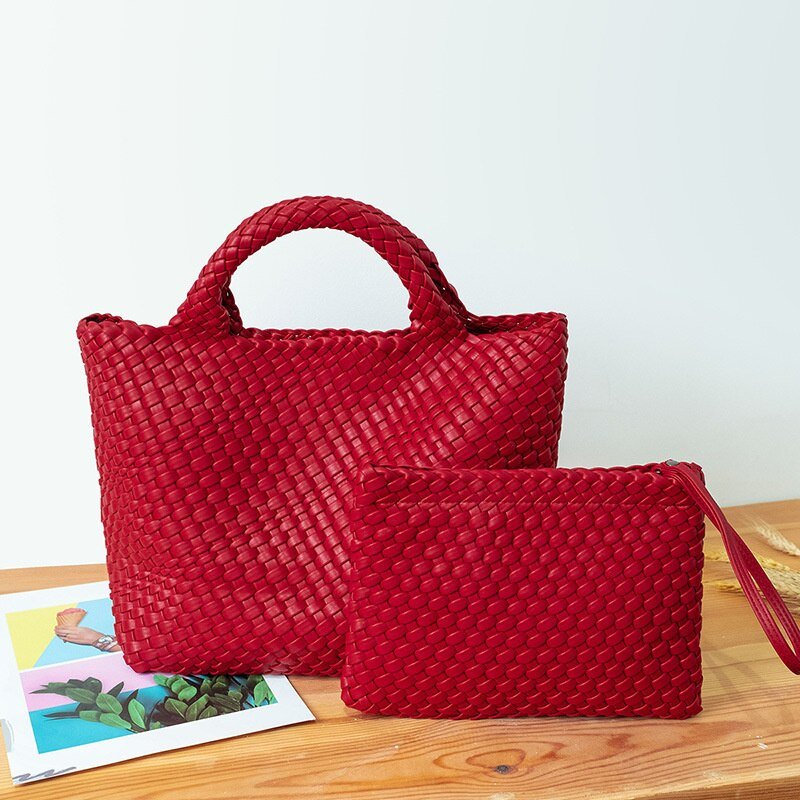 MOTAORA Wonderful Woven Large Capacity Tote with Matching Cosmetic Bag - My She Shop