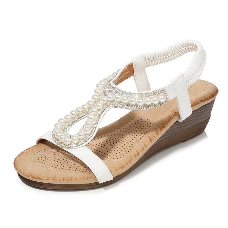 MVVJKE Beaded Elastic Heel Sandal Shoes - My She Shop