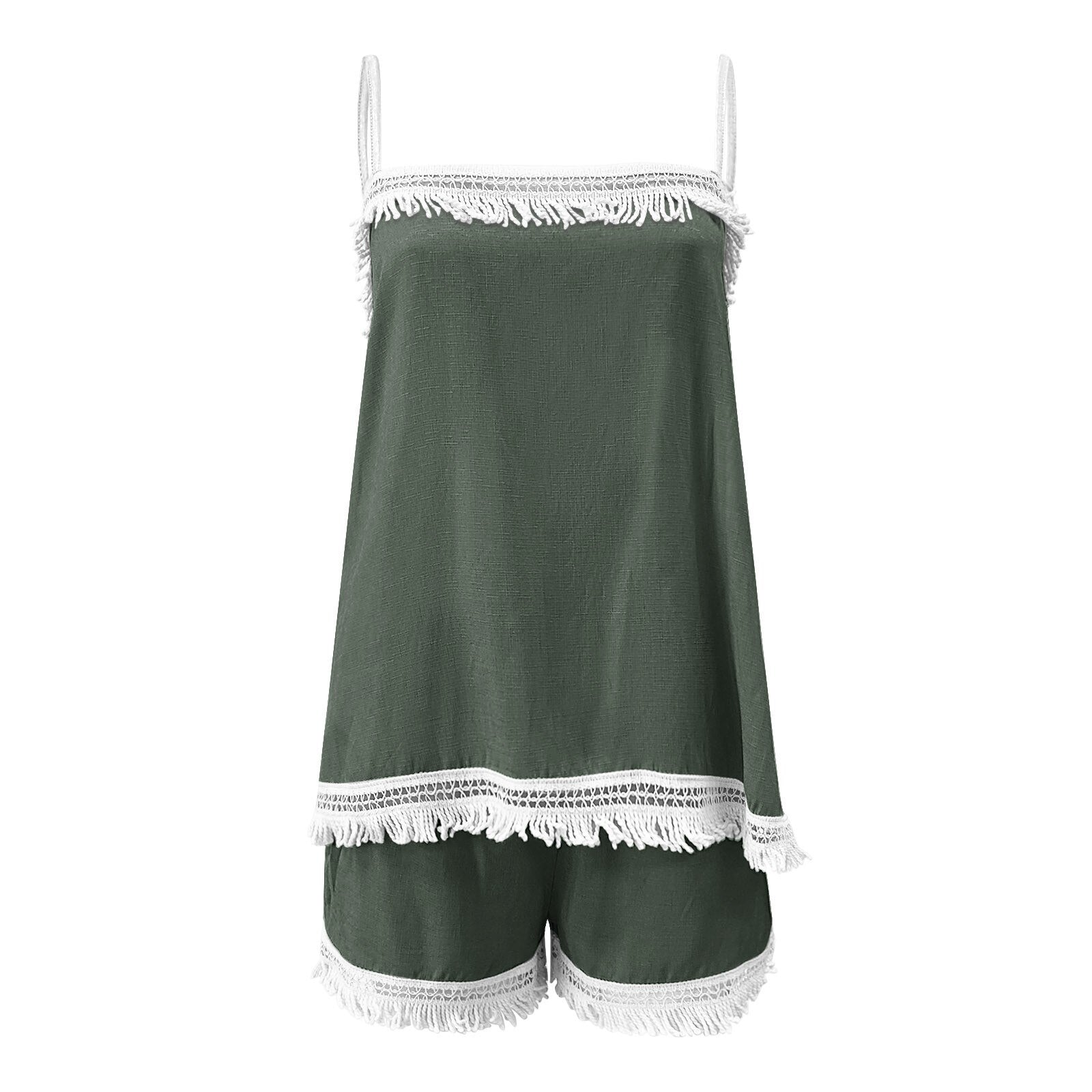 OFFENIENG Soft Cotton Bamboo Poly Blend Sleeveless Top & Shorts - My She Shop