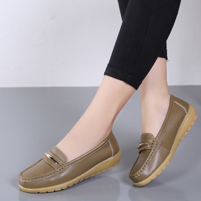 OLOME Lovely Leather Loafer Shoes - My She Shop