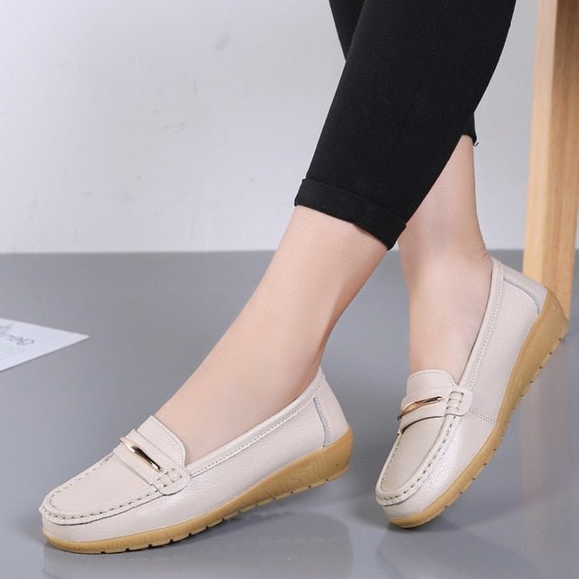 OLOME Lovely Leather Loafer Shoes - My She Shop