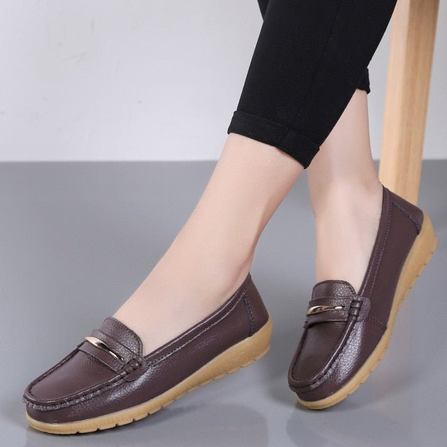 OLOME Lovely Leather Loafer Shoes - My She Shop