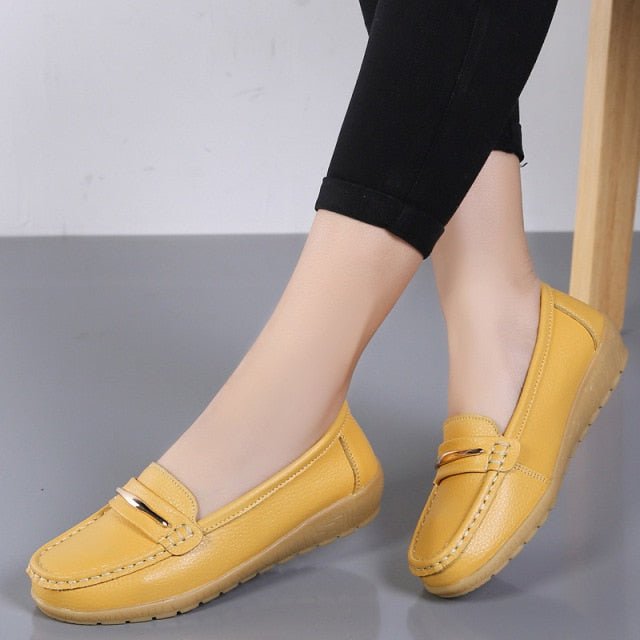 OLOME Lovely Leather Loafer Shoes - My She Shop