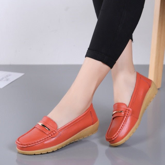 OLOME Lovely Leather Loafer Shoes - My She Shop