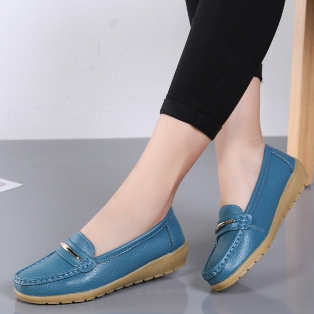 OLOME Lovely Leather Loafer Shoes - My She Shop