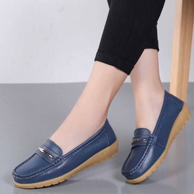 OLOME Lovely Leather Loafer Shoes - My She Shop