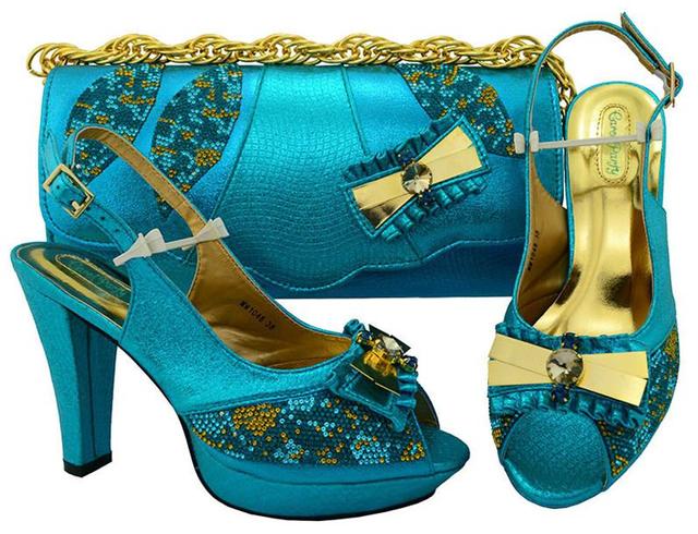 High Quality African Style Ladies Shoes And Handbags Set Latest Italian Shoes And Bag Set For Party  Super high heel MM1048 - My She Shop