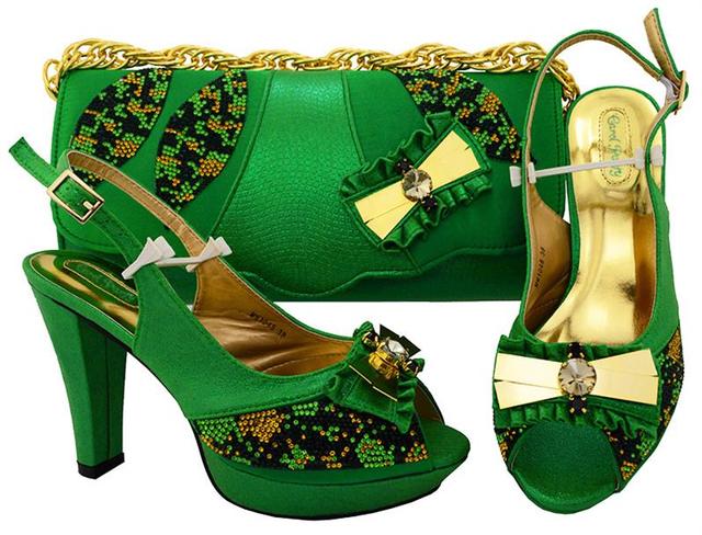 High Quality African Style Ladies Shoes And Handbags Set Latest Italian Shoes And Bag Set For Party  Super high heel MM1048 - My She Shop