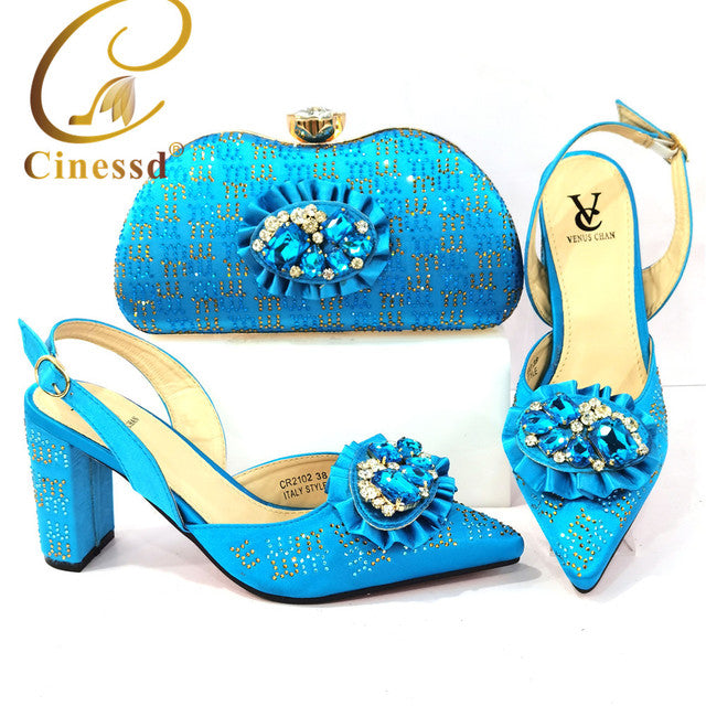 CINESSD Classy Pointed Toe Slingback Shoes with Matching Bag - My She Shop