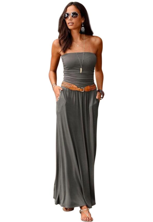 REBICOO Cute Tube Top Maxi Dress - My She Shop