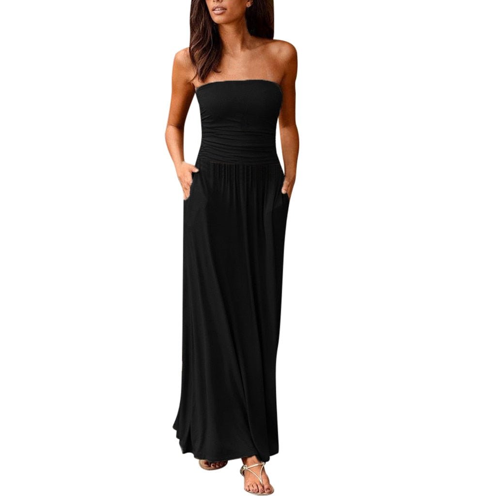 REBICOO Cute Tube Top Maxi Dress - My She Shop