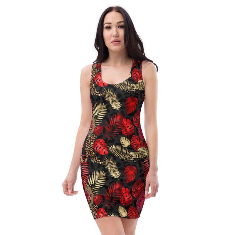 Red Palm Tree Dress - My She Shop