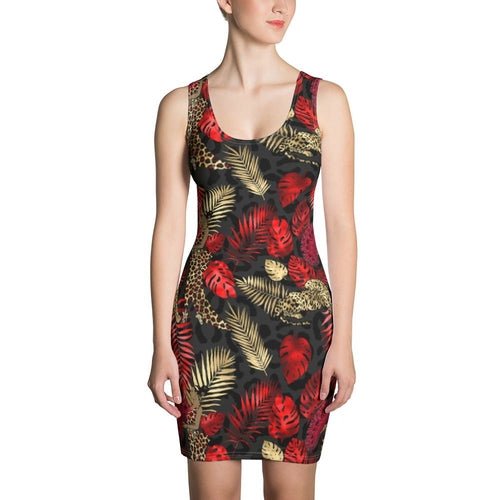 Red Palm Tree Dress - My She Shop