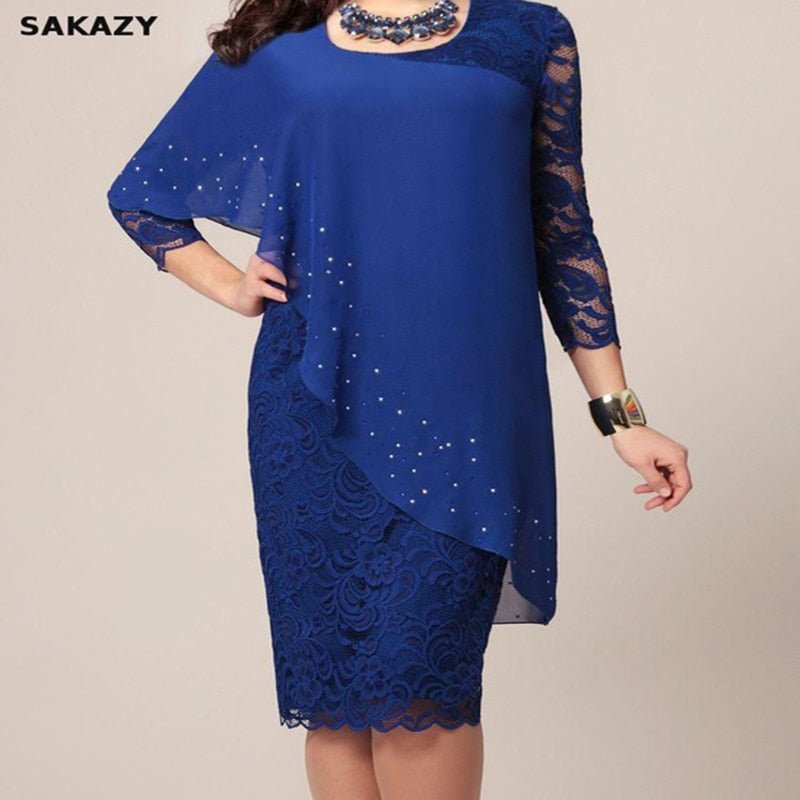 SAKAZY Chiffon Lace Dress - My She Shop