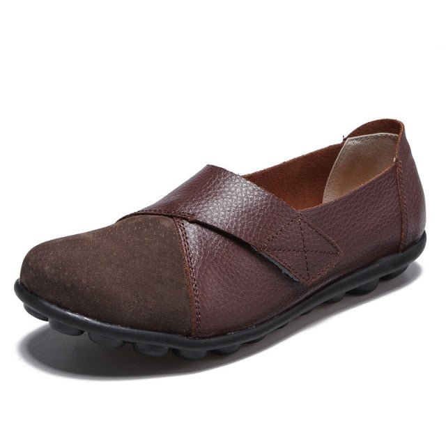 SENLIYA Supple Leather Velco Loafer Style Shoes - My She Shop