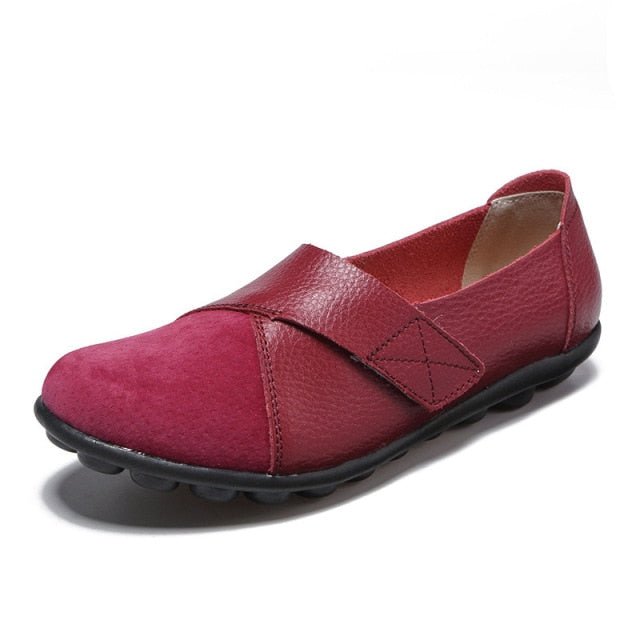 SENLIYA Supple Leather Velco Loafer Style Shoes - My She Shop