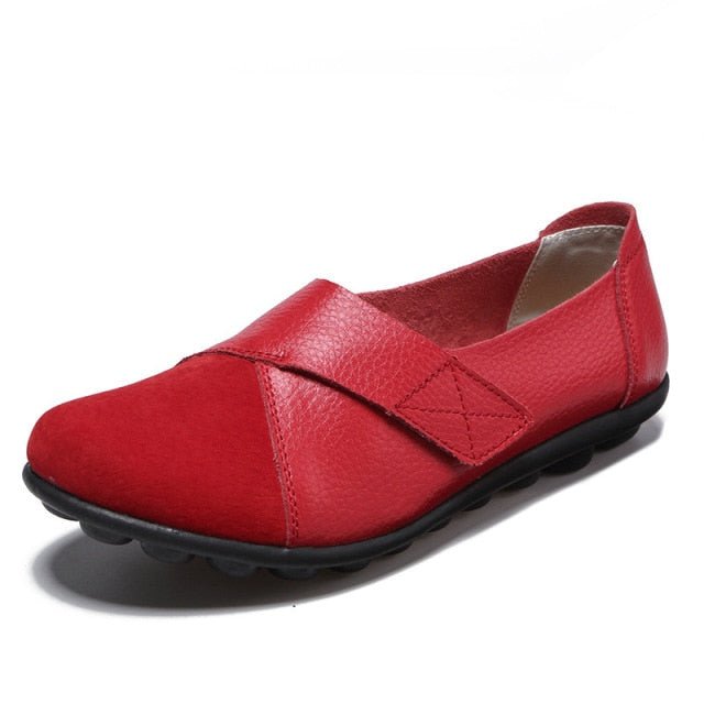 SENLIYA Supple Leather Velco Loafer Style Shoes - My She Shop