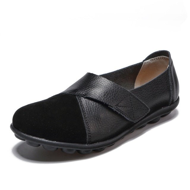 SENLIYA Supple Leather Velco Loafer Style Shoes - My She Shop