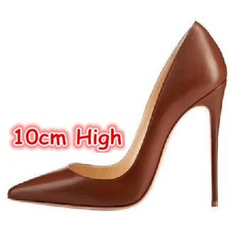 SEXEMARA Classic Patent Leather Multi Choice Heel Stiletto Shoes - My She Shop