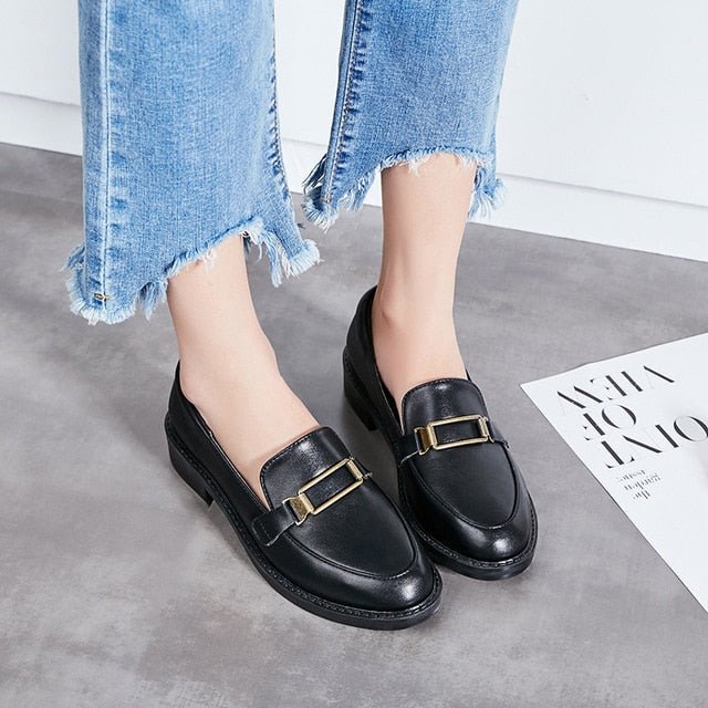 SHIDIWEIKE Lovely Leather Loafer Shoes - My She Shop