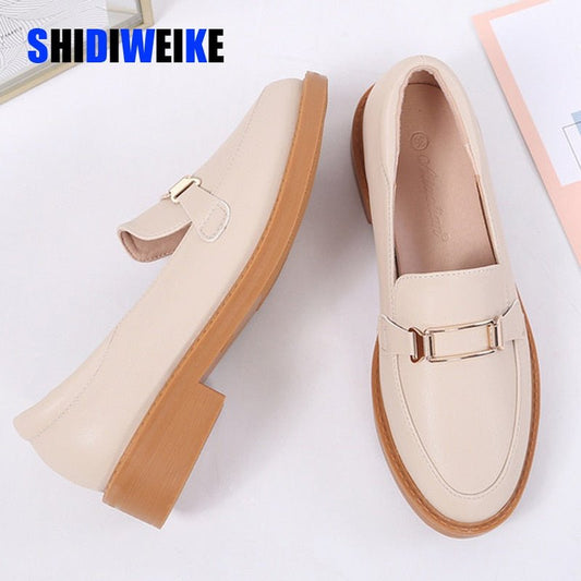 SHIDIWEIKE Lovely Leather Loafer Shoes - My She Shop