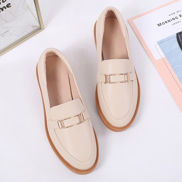 SHIDIWEIKE Lovely Leather Loafer Shoes - My She Shop