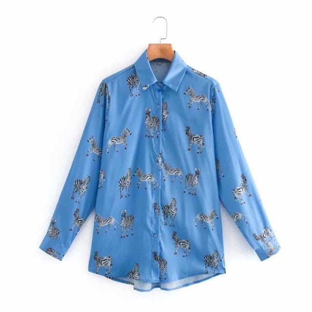 SNICAN Sassy Printed Long Sleeve Versatile Shirt - My She Shop