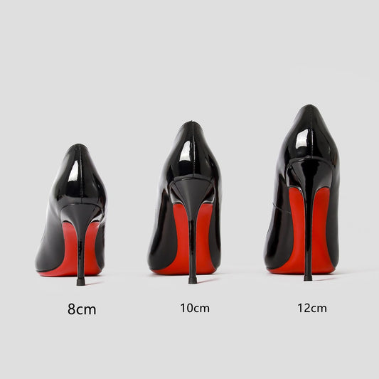 Star Style Patent or Matte Leather Red Shiny Bottom Choose-Your-Heel-Height Stiletto Shoes - My She Shop