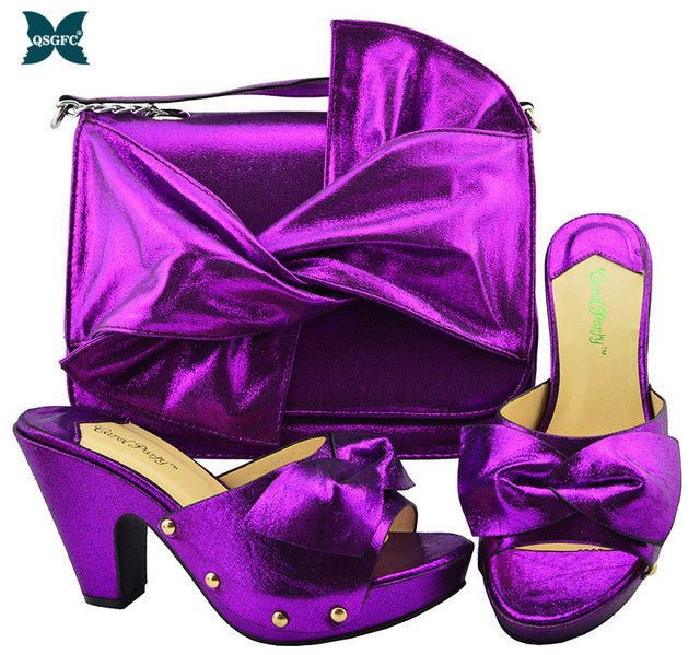 Sultry Slip-On Peep Toe Platform Shoes with Matching Bag - My She Shop