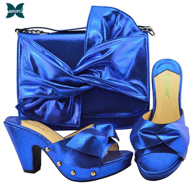 Sultry Slip-On Peep Toe Platform Shoes with Matching Bag - My She Shop