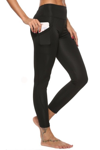 Superb Spandex High Waist Yoga Style Pocket Fitness Pants - My She Shop