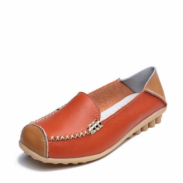 Supple Leather Round Toe Loafer Shoes - My She Shop