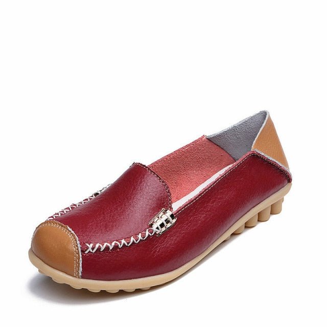 Supple Leather Round Toe Loafer Shoes - My She Shop