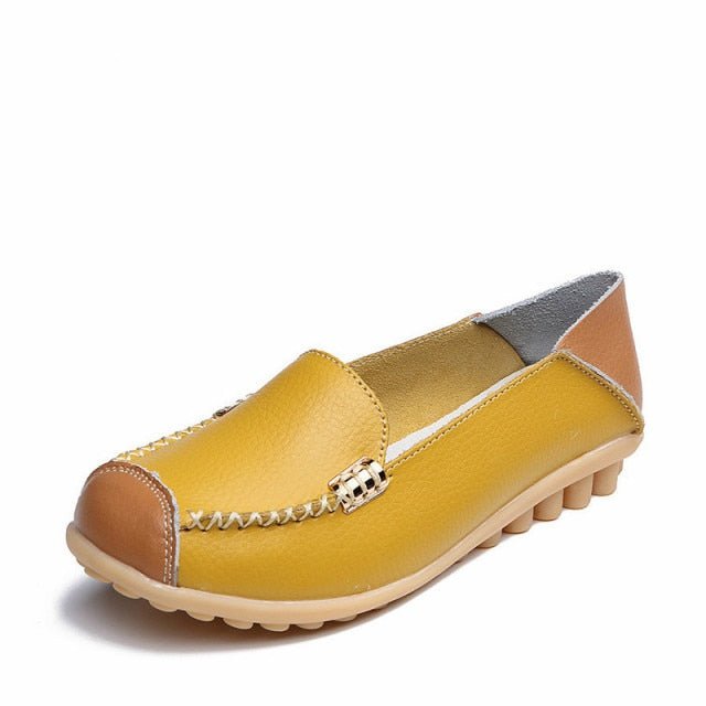 Supple Leather Round Toe Loafer Shoes - My She Shop