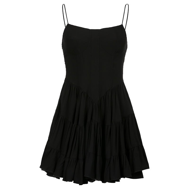 Sweet Retro Slimming Pleated Poly-Blend Mini Dress - My She Shop