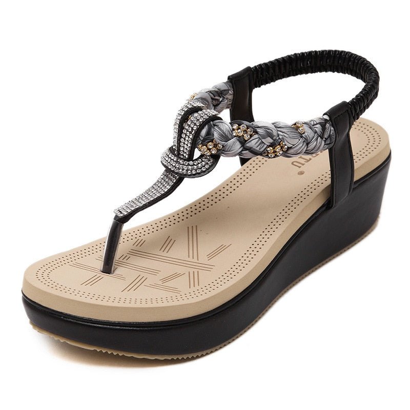 TIMETANG Leather Flip Flop Sandals - My She Shop