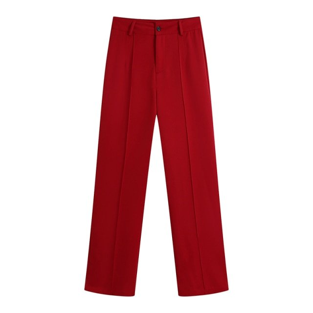 TRAF Classic and Comfortable High Waist Zipper Fly Pants - My She Shop