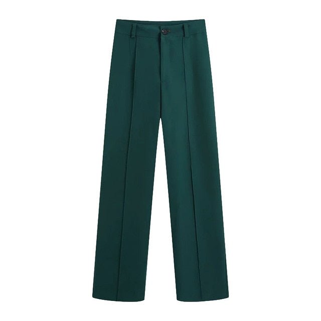 TRAF Classic and Comfortable High Waist Zipper Fly Pants - My She Shop