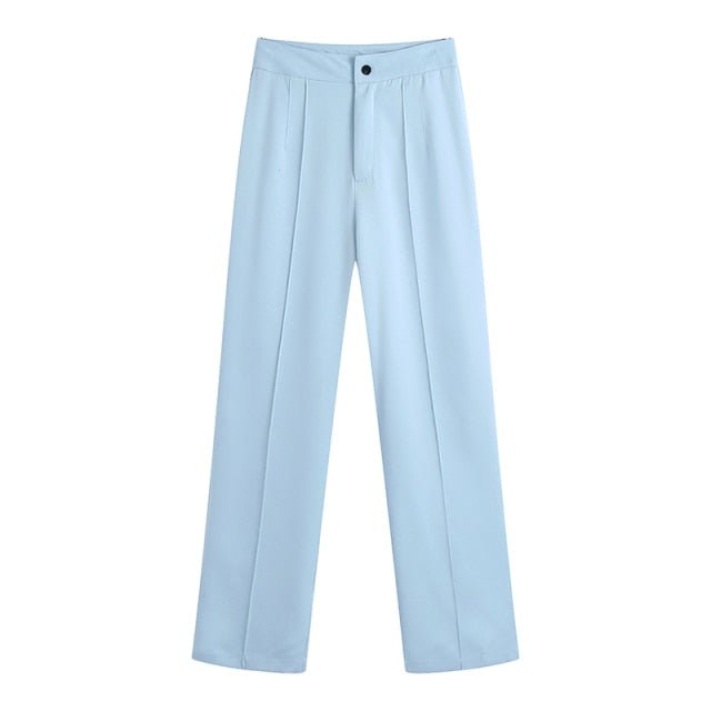 TRAF Classic and Comfortable High Waist Zipper Fly Pants - My She Shop