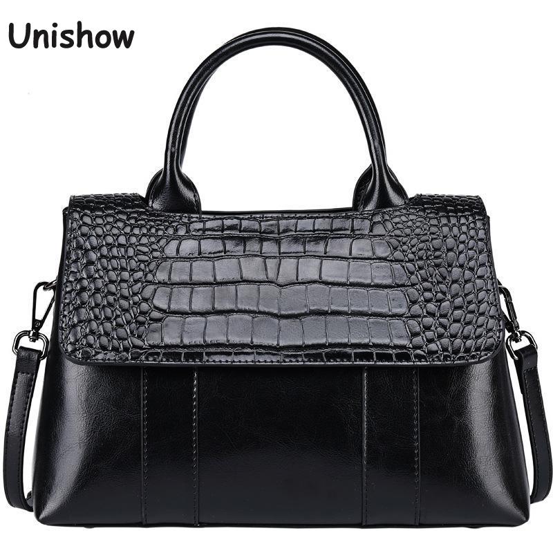 UNISHOW Pattern Split Leather Handbag Shoulder Bag - My She Shop