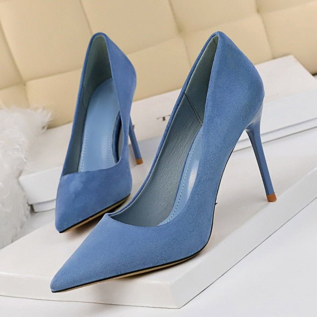 URWORTHIT Stiletto High Heel Suede Shoes - My She Shop