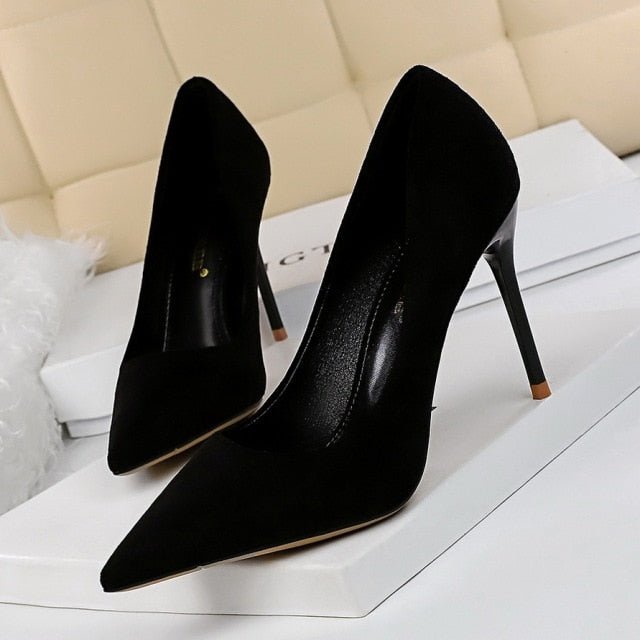 URWORTHIT Stiletto High Heel Suede Shoes - My She Shop