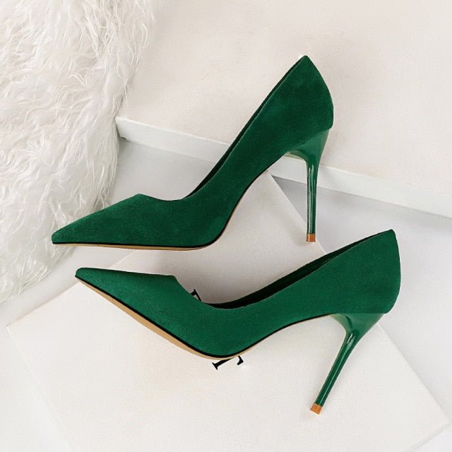 URWORTHIT Stiletto High Heel Suede Shoes - My She Shop