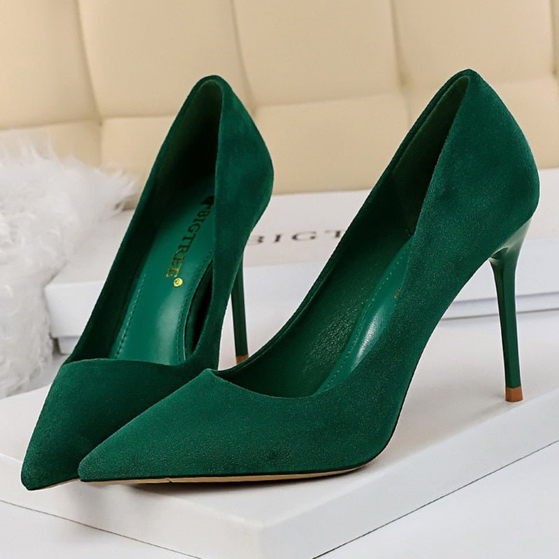 URWORTHIT Stiletto High Heel Suede Shoes - My She Shop