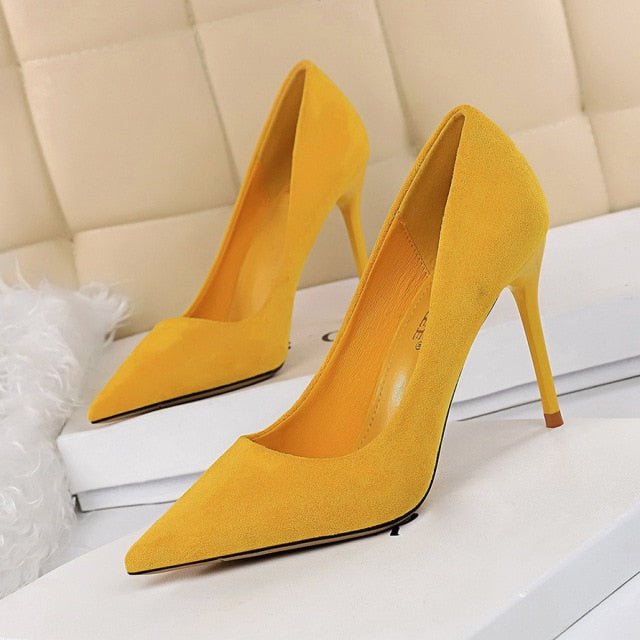 URWORTHIT Stiletto High Heel Suede Shoes - My She Shop