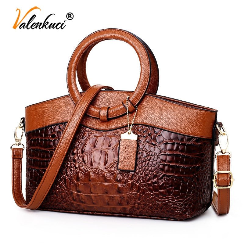 VALENKUCI Leather Crossbody Zipper Closure Handbag Crossbody Shoulder Bag - My She Shop