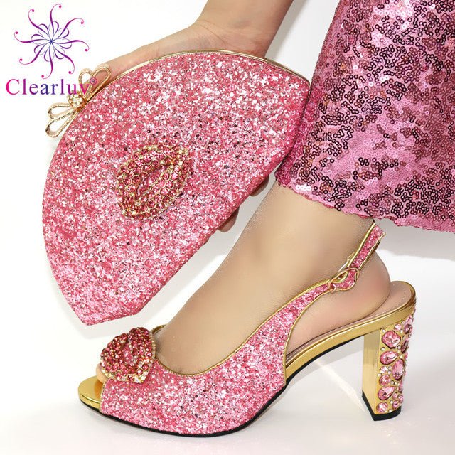 VENUS CHAN Vivacious Slingback High Heel Shoes with Matching Bag - My She Shop