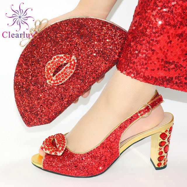 VENUS CHAN Vivacious Slingback High Heel Shoes with Matching Bag - My She Shop