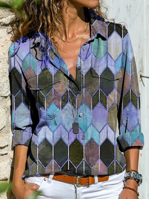 Very Cool and Loose Button Down Plus Size Shirt - My She Shop