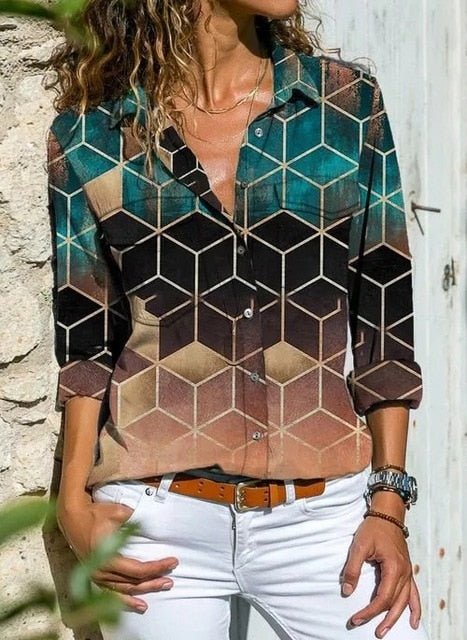 Very Cool and Loose Button Down Plus Size Shirt - My She Shop